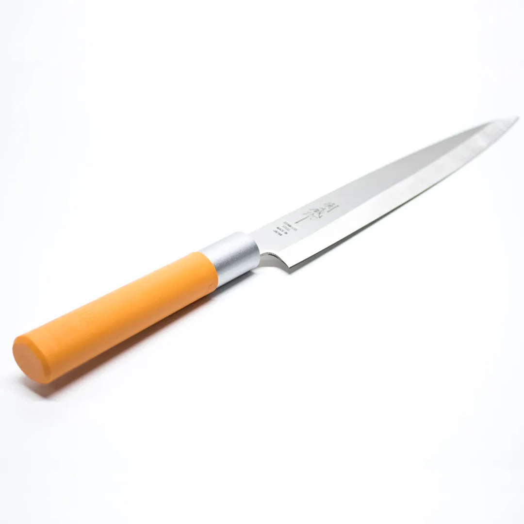 FACA SASHIMI CABO PLASTICO LARANJA